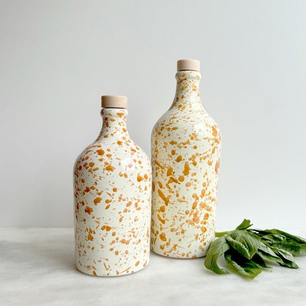 Hot Pottery Burnt Orange Oil & Vinegar Bottle
