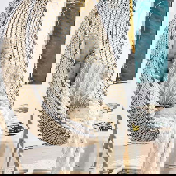 Sutton Garden Rattan Hanging Egg Chair with Stand, Indoor/ Outdoor Furniture-Weilai Concept-Weilai Concept