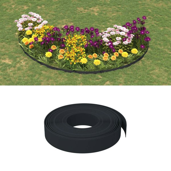Berkfield Garden Edging Black 10 m 10 cm Polyethylene