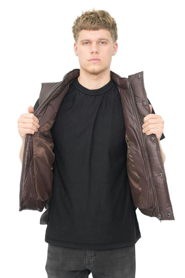 Infinity Leather Mens Classic Leather Puffer Waistcoat-Nottingham