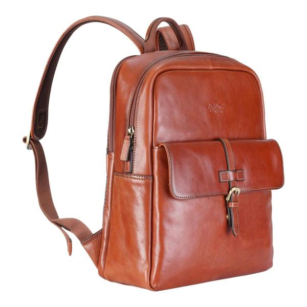 Infinity Leather Genuine Leather Vintage Laptop Backpack Travel Bag - Cove