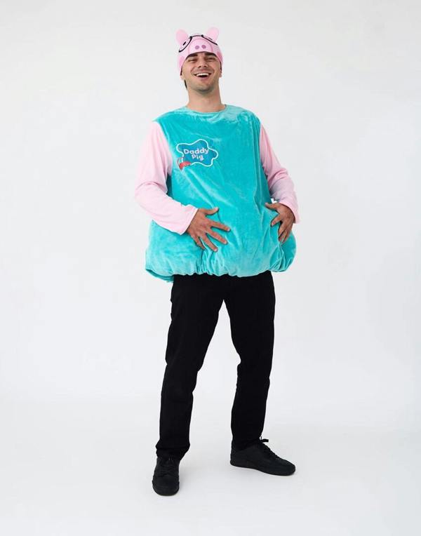 Vanilla Underground Peppa Pig Mens Blue Daddy Pig 2 Piece Costume