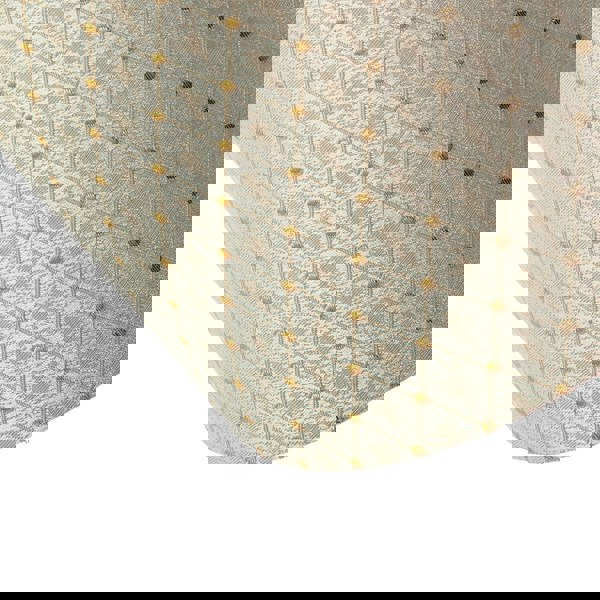 Light Taupe Jacquard Fabric 10 Inch Lamp Shade with Shiny Gold Decor Image 5