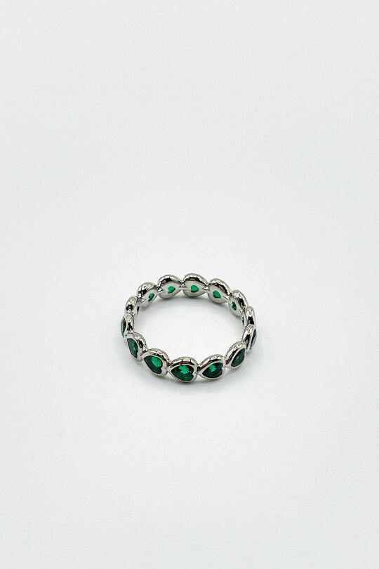 SVNX The 'Atlas' Ring in Silver and Green
