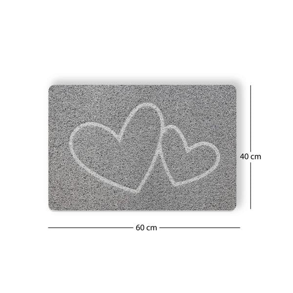 Nicoman Embossed Spaghetti Loofah Anti Slip Shower Mat - Double Heart
