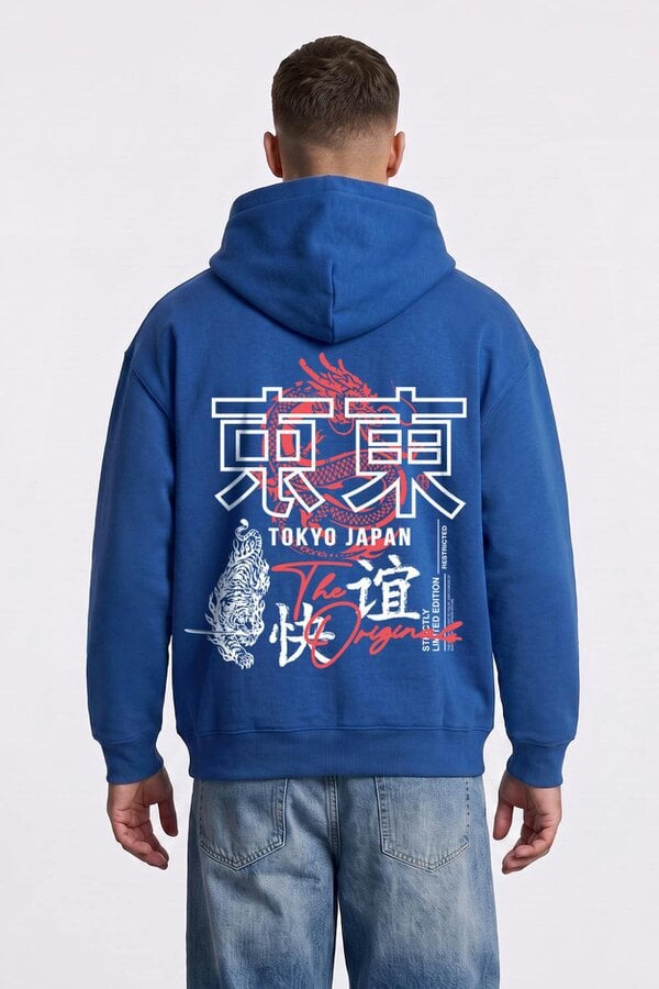 London Attitude Relaxed Fit Tokyo Japan Graphic Hoodie