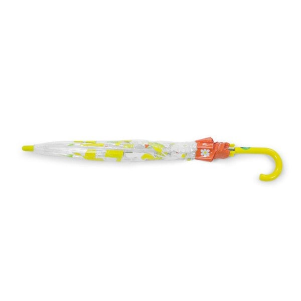 Bugzz Clear Ducks Print Transparent and Yellow Kids Umbrella Flat Lay Closed