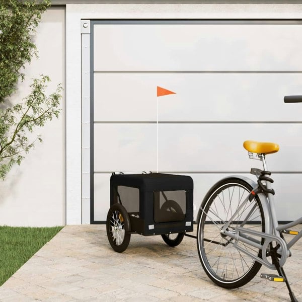 Berkfield Dog Bike Trailer Black Oxford Fabric&Iron