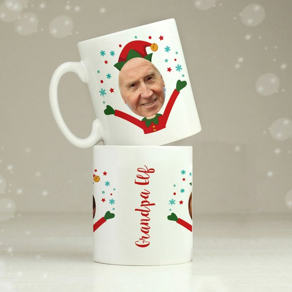 Personalised Memento Company Personalised Photo Upload Christmas Elf Mug