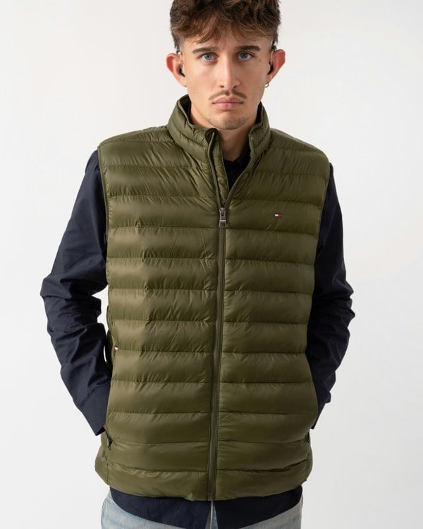 Tommy Hilfiger Packable Recycled Mens Quilted Gilet - Huntsman Green