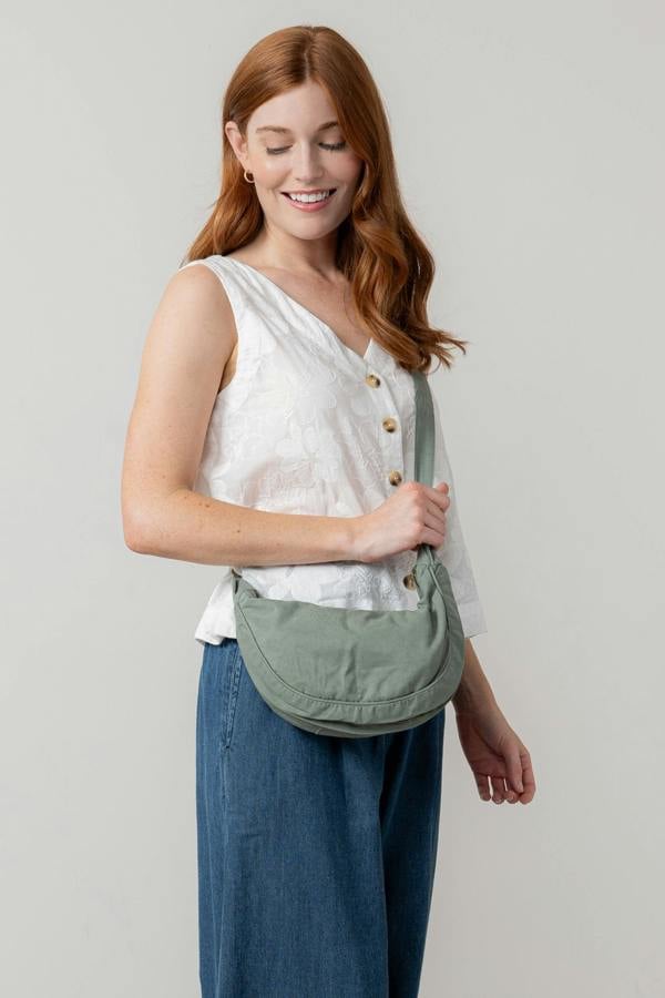 Lily & Me Cotton Tencel Crossbody Bag Laurel