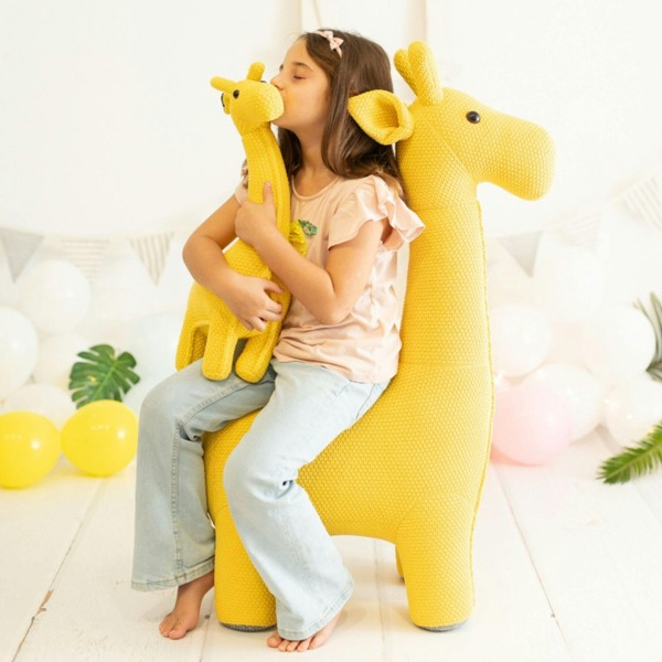 CROCHETTS Set of 2 cotton giraffe plush toys (Large + Mini) PLTY01LTM01