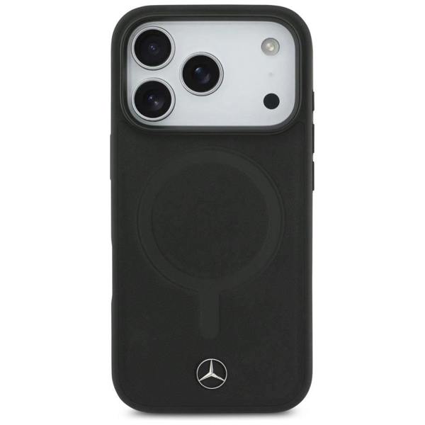 Mercedes Plain Smooth Leather Case with MagSafe for iPhone 17 Air 6.5" Black - MEHMP17M23RCMK