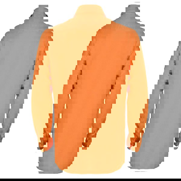 Image of Men's Hugo Linen Front Pocket Shirt, Orange