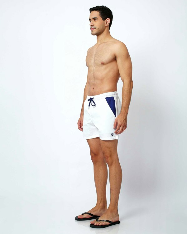 Randy Cow White - Swim Shorts with Waterproof Pocket