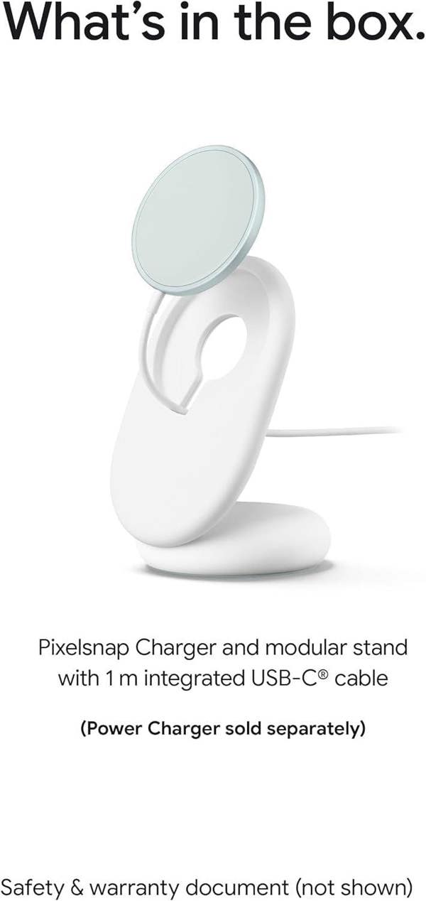 Google Pixelsnap 25W Qi2 Wireless Charger with Stand Snow Fog - GA10042-WW
