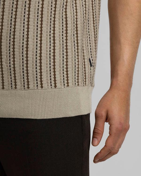 Steel & Jelly Bow - Stripe Knitted Polo Shirt