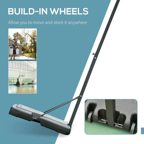 Bobobiy Portable Adjustable Basketball Hoop Stand with Wheels, 10ft Backboard for Outdoor Use