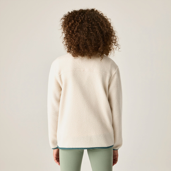 Regatta Kids Frankie Colour Block Fleece Jacket - Light Vanilla/Mediterranea