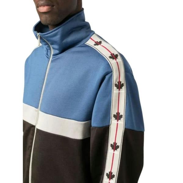 DSQUARED2 Maple Leaf Tape Blue Track Jacket M
