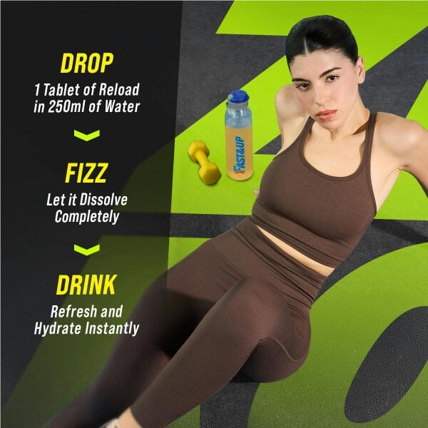 Reload Zero Stick Pack - Energizing Electrolyte Drink Mix for Instant Hydration - Orange Flavour, 15 Sachets