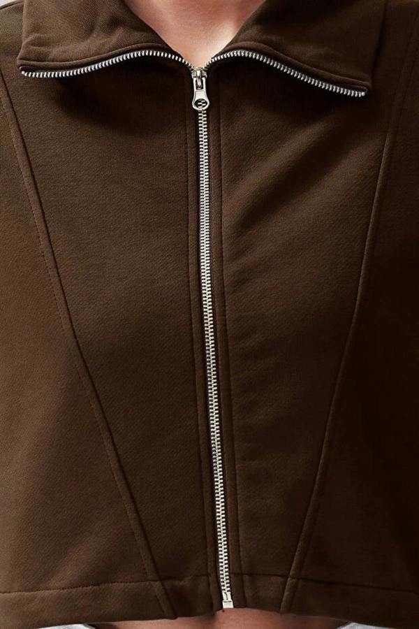 WOVCOR Stand Collar Moon Sleeve Thick Zippered Vest