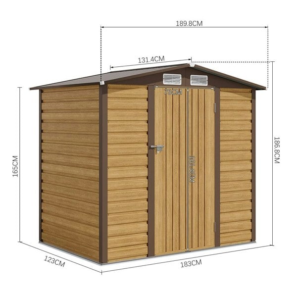 Outdoor Galvanized Steel Tawny Storage Shed Living and Home