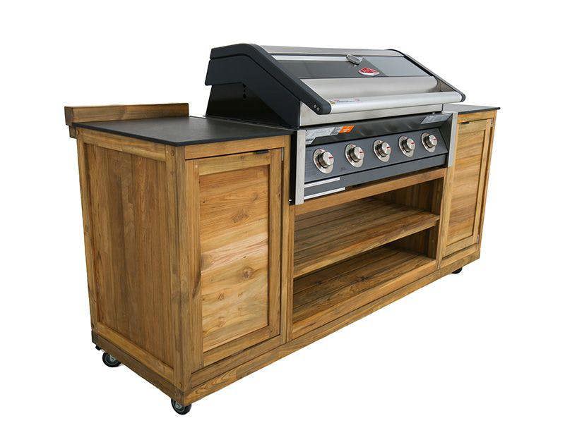 Ocean Designs Barletta Teak Kitchen BBQ Cabinet on Wheels