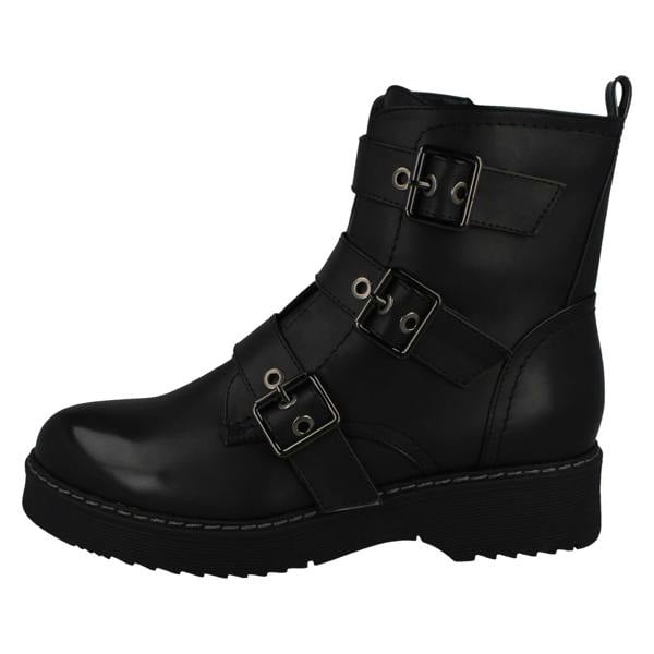 Spot On Ladies Spot On Buckle Ankle Boots F51069