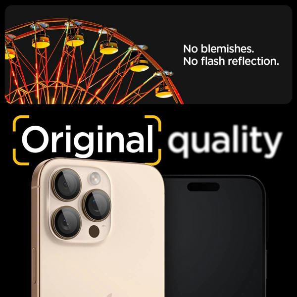 Spigen Optik Pro Glastr EZ Fit Camera Protector 2 Pack for iPhone 16/17 Pro 6.3" and 16/17 Pro Max 6.9" Desert Titanium - AGL08862