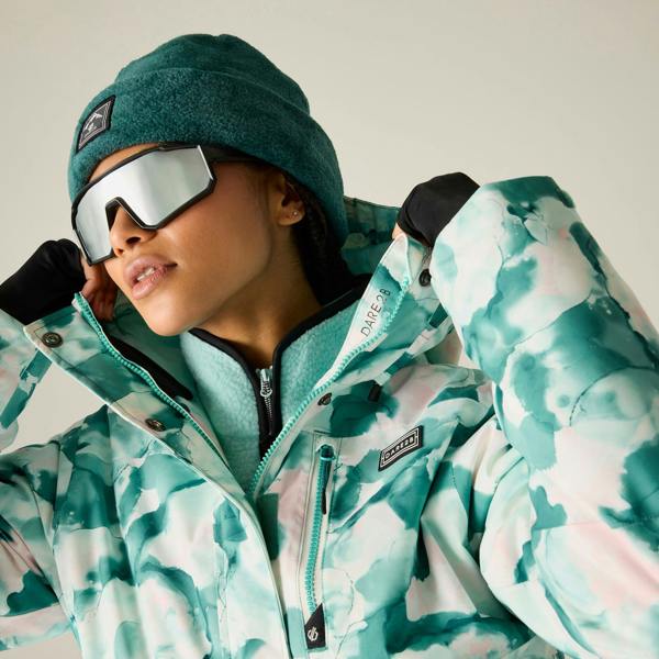 Dare 2B Womens/Ladies Snowline Marble Effect Ski Jacket - Teal - 