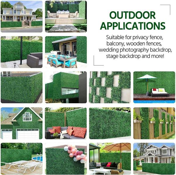 HYGRAD BUILT TO SURVIVE Artificial Boxwood Hedge Panels 50×50cm – Green Wall Screening, Pack of 12 | HYGRAD®