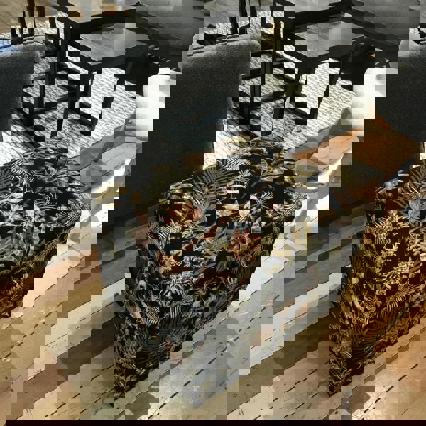 Luxury small handmade buttoned pouffe UK
