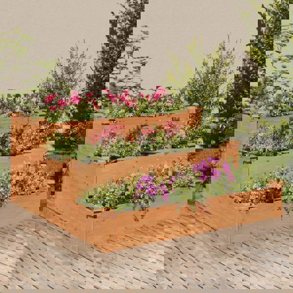 Berkfield Garden Raised Bed Brown 120x120x56 cm Solid Wood Fir