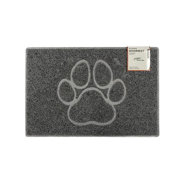 paw small embossed doormat in grey