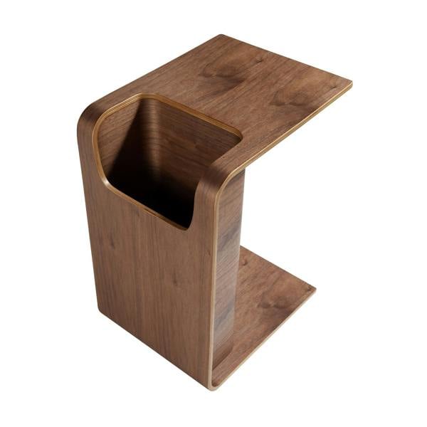 Angel Cerdá Rectangular side table in oak veneered wood stained in walnut colour 2110