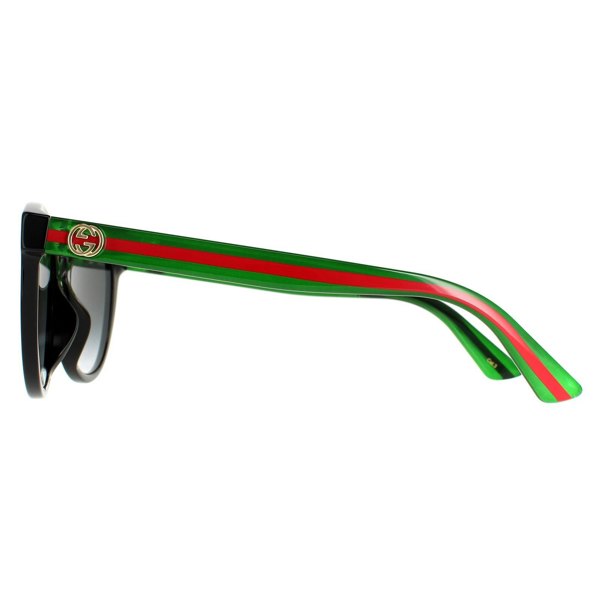 Gucci Sunglasses GG0702SKN 004 Black With Green and Red Grey Gradient