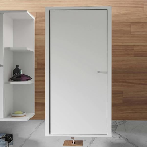 Furniture To Go Ipsarion Hanging Cupboard with 1 Door & Silver Handle in White