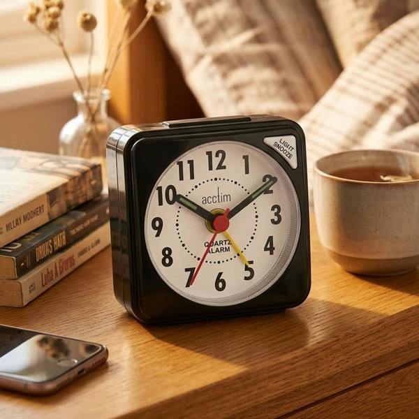 Dragodirect Quartz Travel Alarm Clock with Light & Snooze Compact & Reliable