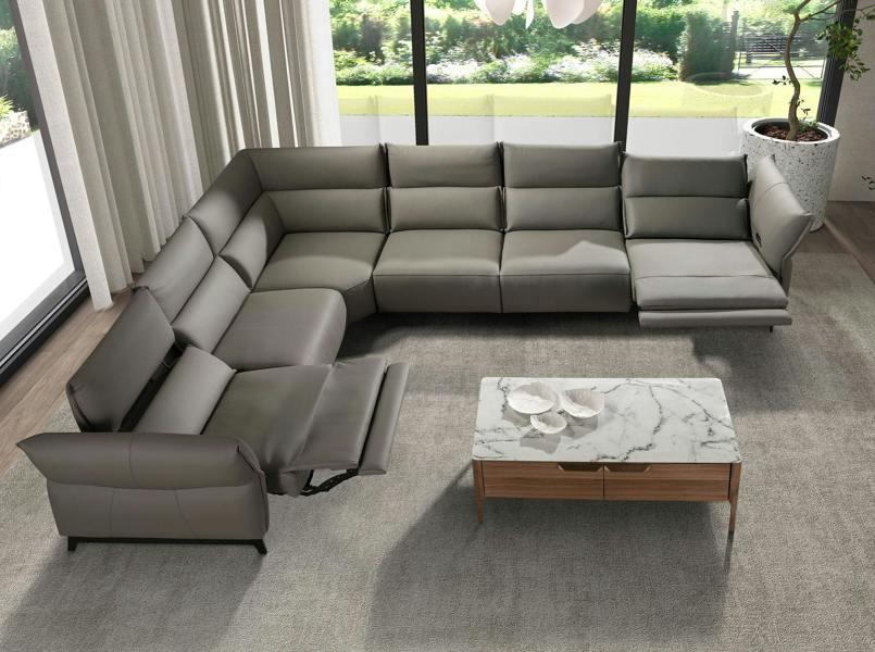 Angel Cerdá Rectangular Glass Coffee Table Imitating Marble and Walnut 2046