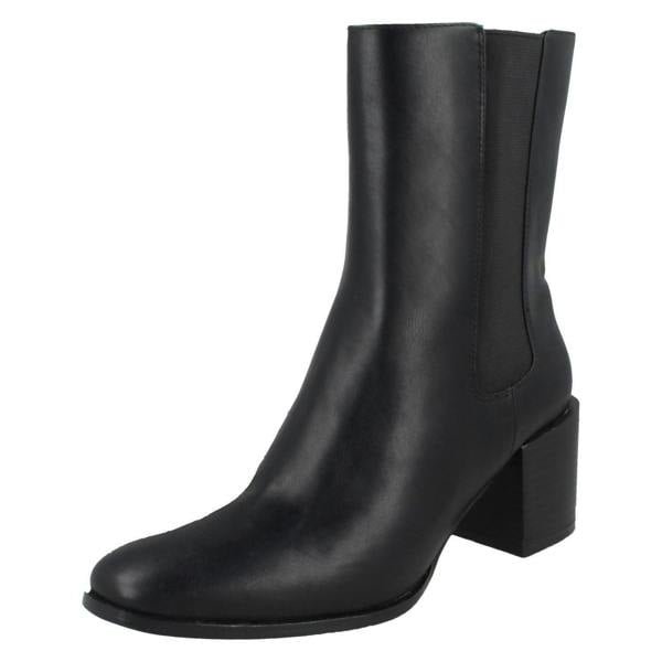 Spot On Ladies Spot On Chunky Blocked Heel Ankle Boots F51128