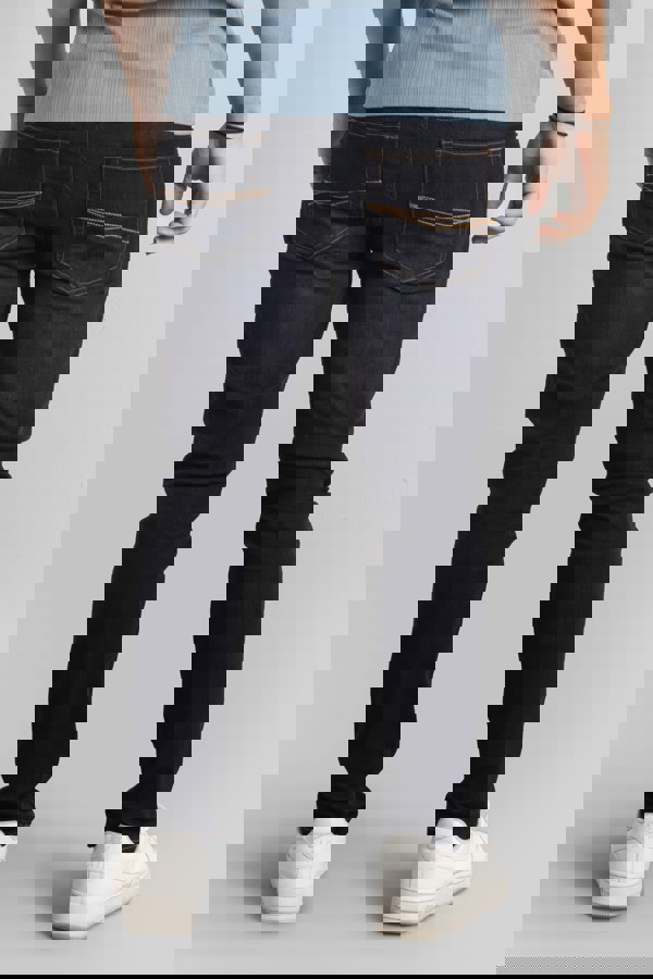 ENORSIA Mens Black Skinny Fit Distressed Denim Jeans