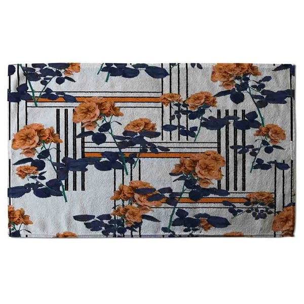Benjamin Tate Design Geometric Lines & Flowers (Bath Towel)