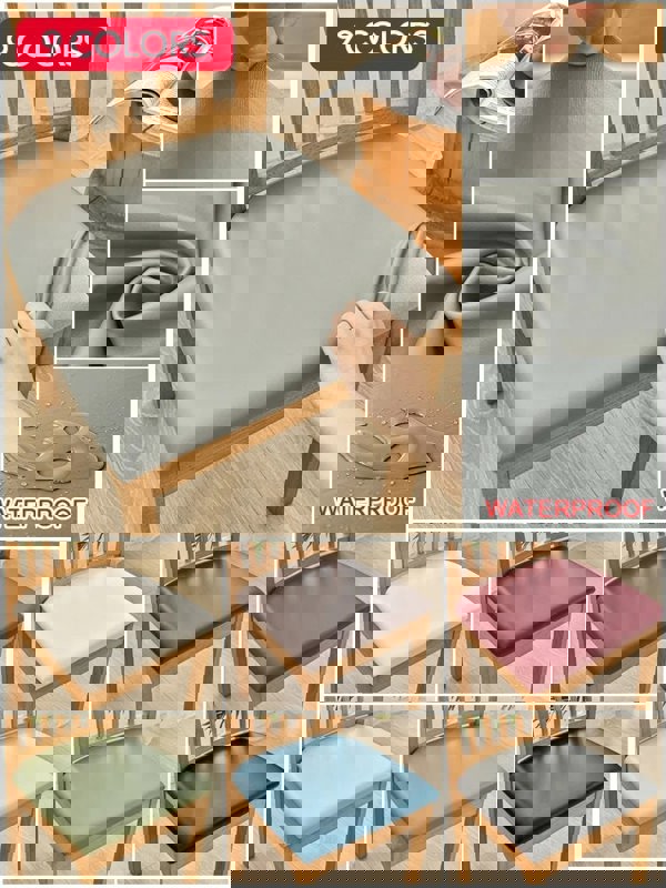 Anyhouz Chair Cover Plain Black Stretch Seat Cover for Home Dinning Kitchen Washable Removable