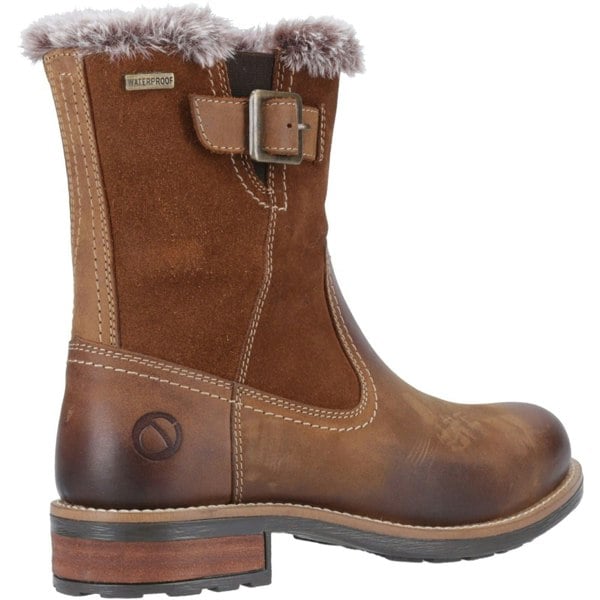 Cotswold Kemerton Leather Women's Tan Winter Mid Calf Boots