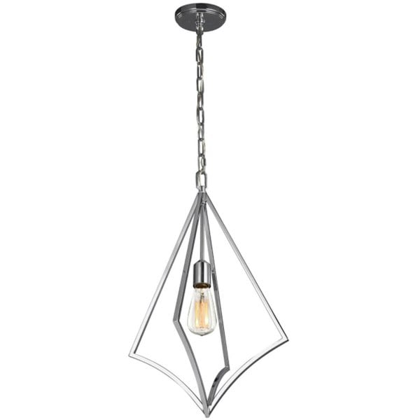 Outdoor 1 Bulb Ceiling Pendant Light Fitting Polished Chrome LED E27 60W Loops