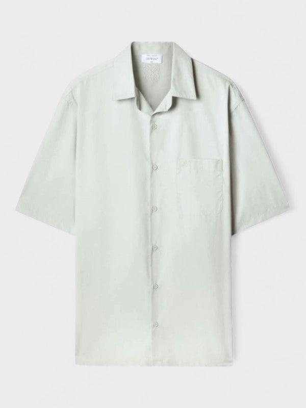 Off-White Heavy Cotton Bowling Shirt Arctic Ice Blue