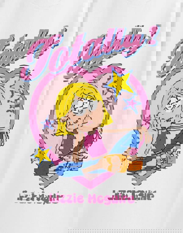 Disney Lizzie Mcguire Womens White Totally Short Sleeved T-Shirt