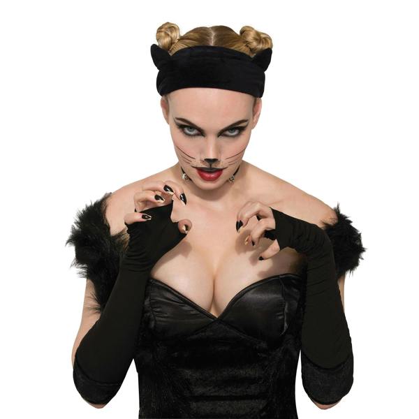 Bristol Novelty Adults Unisex Velvet Cat Ears - Black - 