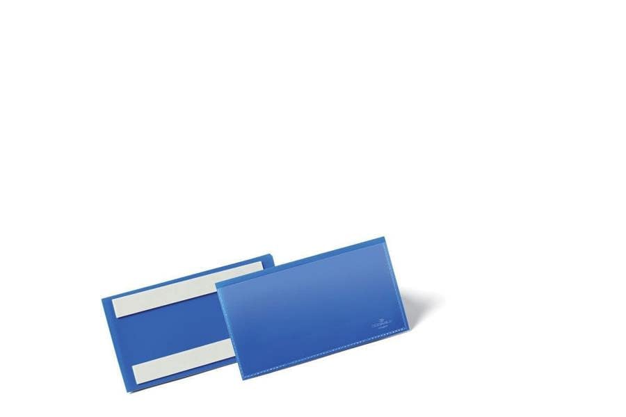 Durable Adhesive Ticket Holder Document Pockets | 50 Pack | 150 x 67mm | Blue